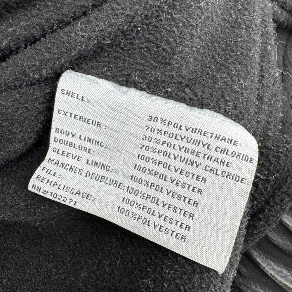 Columbia‎ Faux Leather Full Zip Heavy Bomber Jacket Men's XL Black Fleece Lined